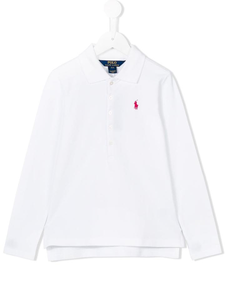 Ralph Lauren Kids Logo Polo Shirt, Girl's, Size: 8 Yrs, White