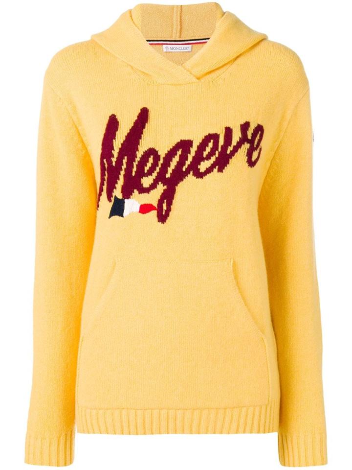 Moncler Hooded Knitted Sweater - Yellow