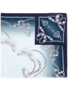 Alexander Mcqueen Butterfly And Gemstones Print Scarf - Blue