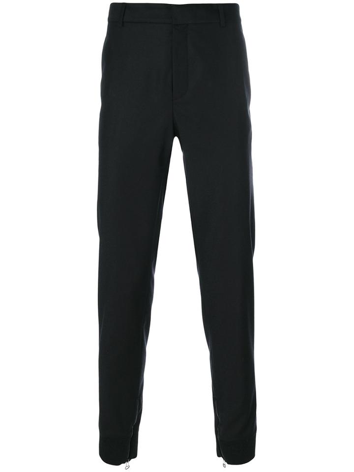 Lanvin - Zipped Cuff Tailored Trousers - Men - Cotton/wool - 50, Black, Cotton/wool
