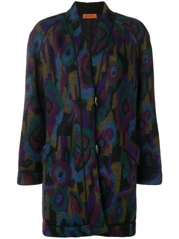 Missoni Vintage 1980's Floral Boxy Coat - Blue