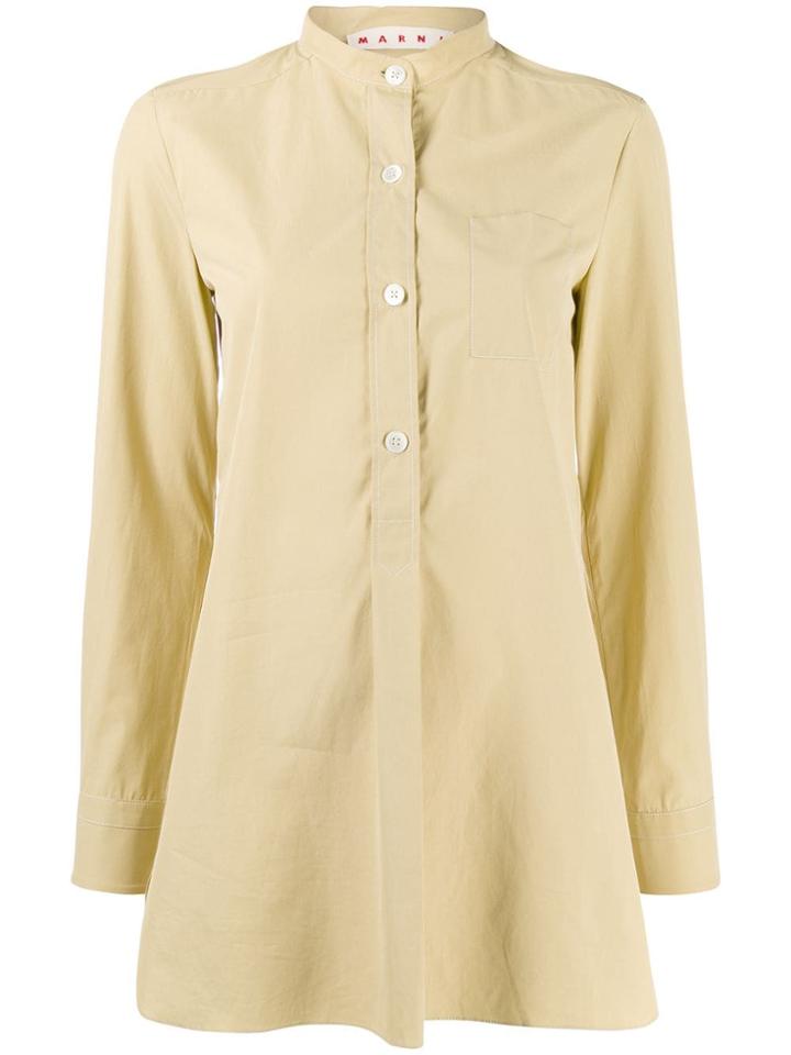 Marni Mandarin Collar Shirt - Neutrals