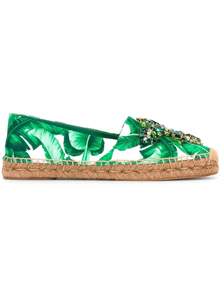 Dolce & Gabbana Banana Leaf Print Espadrilles