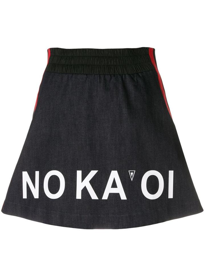 No Ka' Oi A-line Logo Track Skirt - Blue