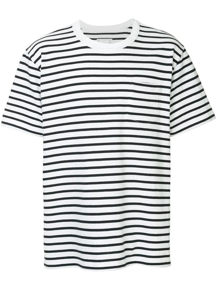 Sacai Striped Short Sleeve T-shirt - White