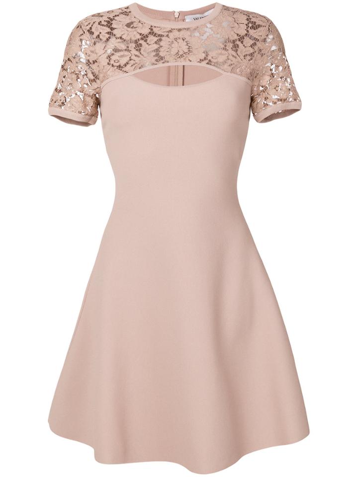 Valentino Lace Cut Out Detail Dress - Pink & Purple