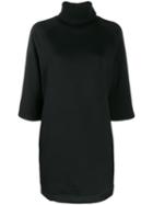 Emporio Armani Roll Neck Sweatshirt Dress - Black