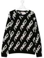 Pinko Kids Logo Knit Jumper - Black