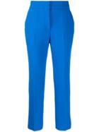Msgm High-rise Cropped Trousers - Blue