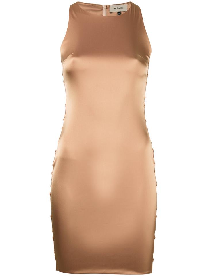 Murmur - Fitted Dress - Women - Silk/polyester/spandex/elastane/acetate - 38, Nude/neutrals, Silk/polyester/spandex/elastane/acetate