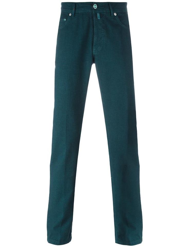 Kiton Straight Leg Jeans, Men's, Size: 38, Green, Cotton