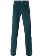 Kiton Straight Leg Jeans, Men's, Size: 38, Green, Cotton