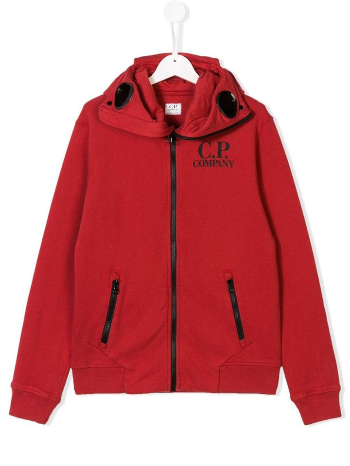 Cp Company Kids Teen Lens Detail Zip Hoodie - Red
