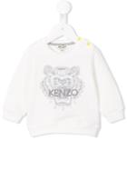 'tiger' Sweatshirt - Kids - Cotton/spandex/elastane - 3 Mth, White, Kenzo Kids