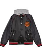 Gucci Acetate Bomber Jacket With Lyre Patch - Black