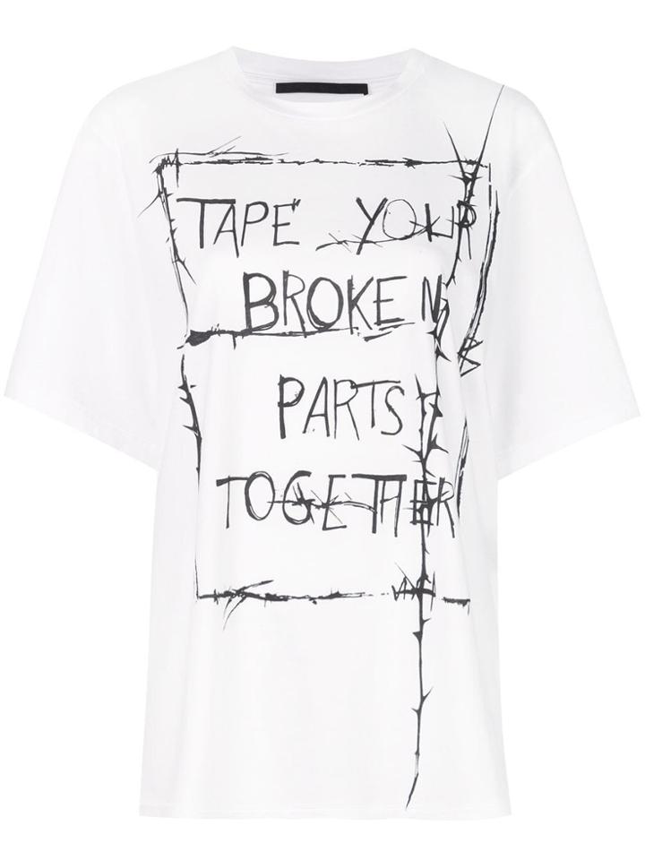 Haider Ackermann Slogan Print T-shirt - White