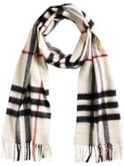 Burberry The Classic Cashmere Scarf In Check - White