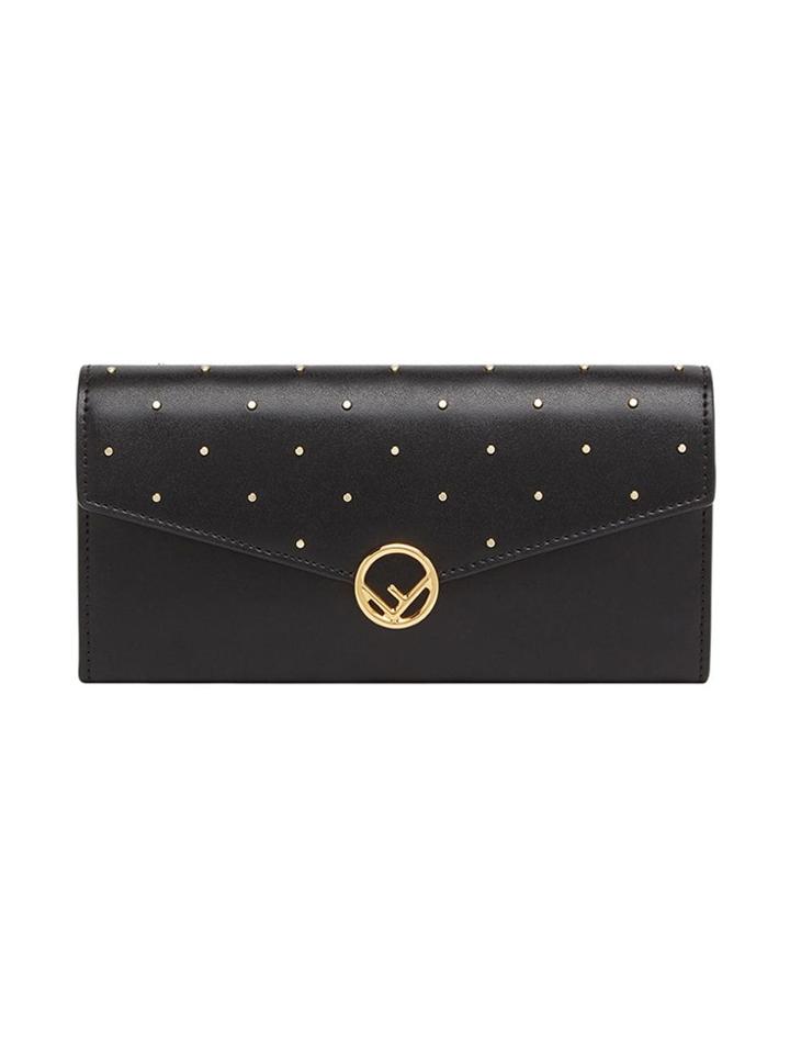 Fendi F Continental Chain Wallet - Black