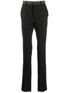 Fendi Monogram Waistband Tailored Trousers - Black