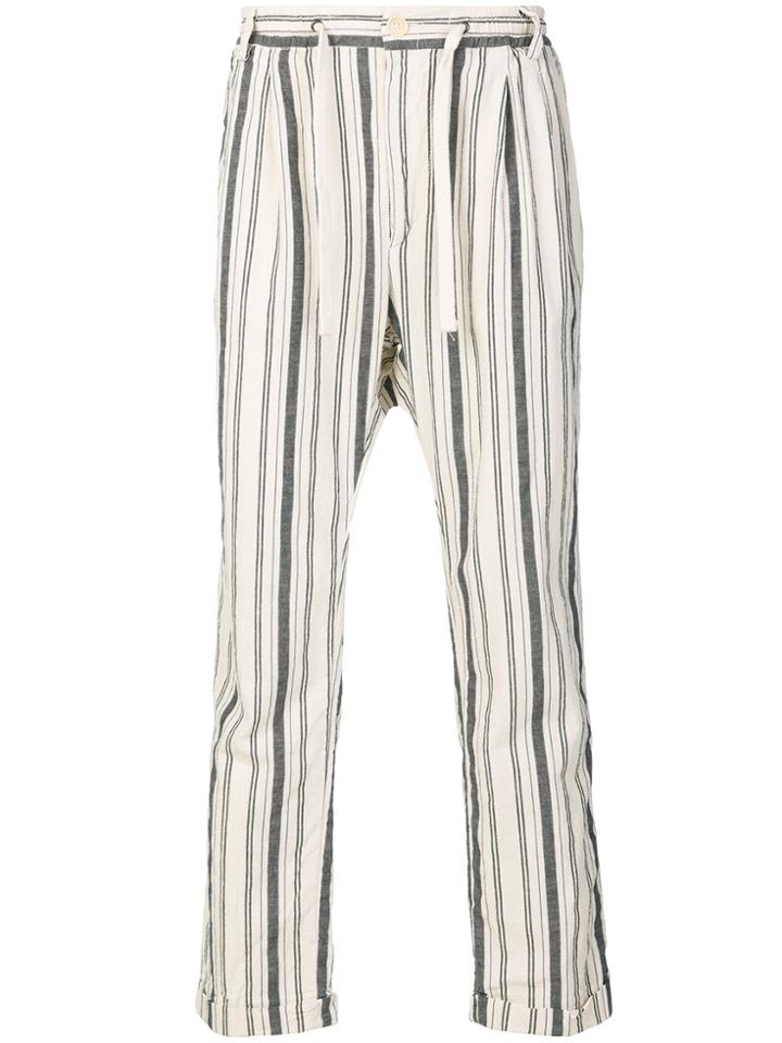 East Harbour Surplus Multi-stripe Straight Leg Trousers - White