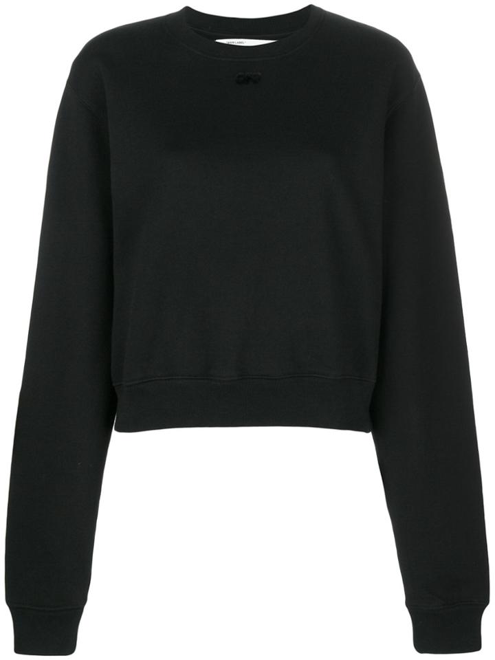 Off-white Cropped Logo Sweatshirt - Black