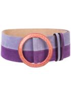 Carolina Herrera Contrast-buckle Striped Belt - Purple