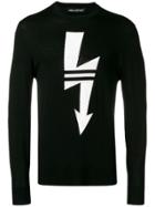 Neil Barrett Lightning Print Sweater - Black