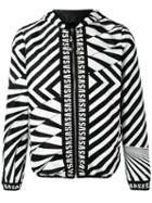 Versus Zig-zag Print Jacket, Men's, Size: 50, Black, Polyester/polyamide/spandex/elastane