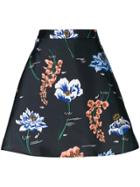 Markus Lupfer Floral A-line Skirt - Black