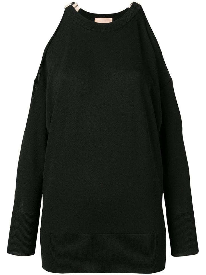 Erika Cavallini Dolores Cut-out Shoulder Sweater - Black