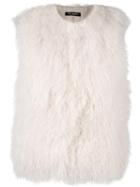 Yves Salomon Accessories Sleeveless Jacket, Women's, Size: 36, Pink/purple, Silk/polyester/lamb Fur