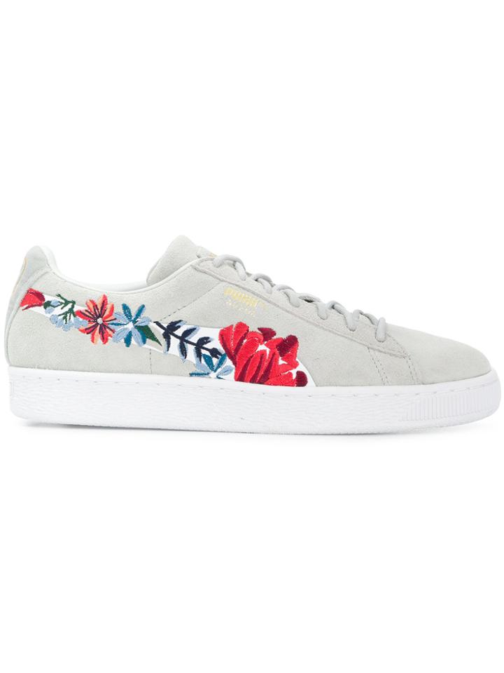 Puma Hyper Floral Embroidered Sneakers - Grey