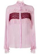 Giambattista Valli Frill Panel Blosue - Pink & Purple