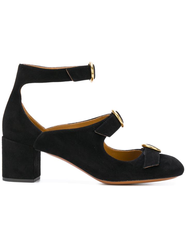Chloé Multi Buckle Mary-jane Pumps - Black