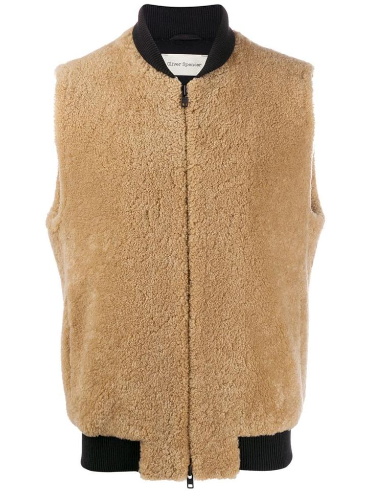 Oliver Spencer Shearling Gillet - Brown