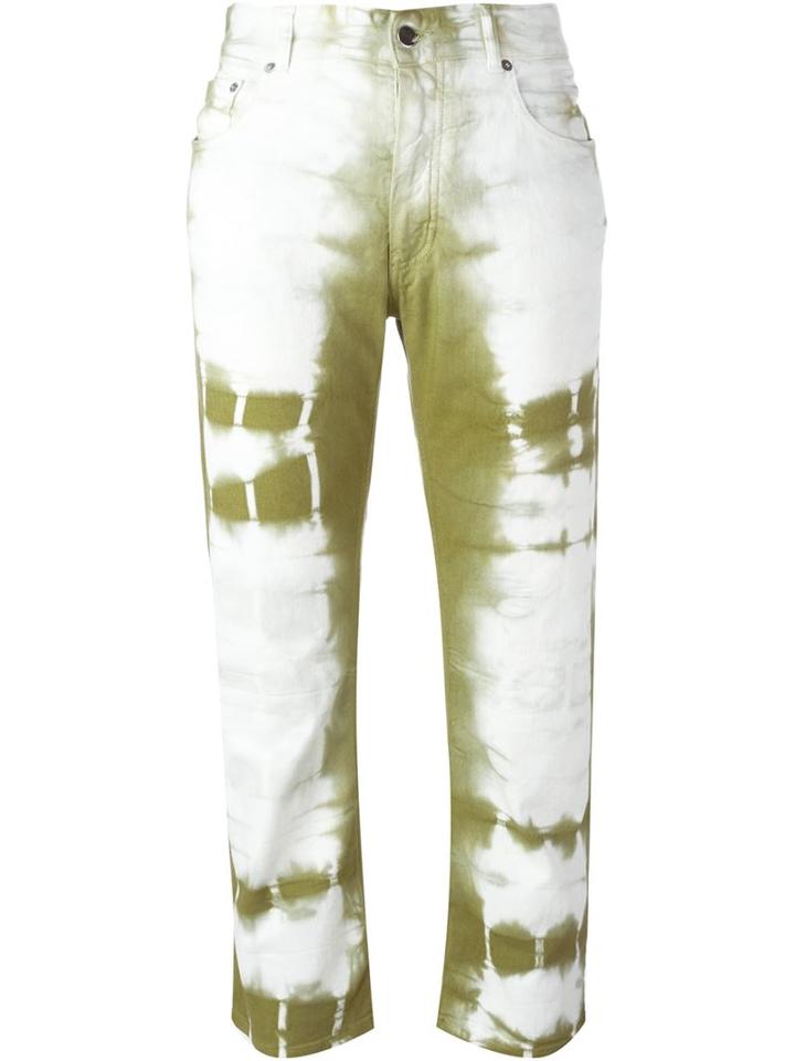 Mm6 Maison Margiela Tie-dye Jeans, Women's, Size: 40, Green, Cotton/spandex/elastane