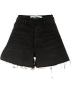 Off-white Raw Edge Shorts, Women's, Size: 24, Black, Cotton/spandex/elastane