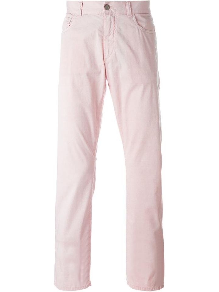 Canali Slim Fit Jeans, Men's, Size: 52, Pink/purple, Cotton/rubber
