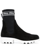 Miu Miu Ankle Sock Boots - Black