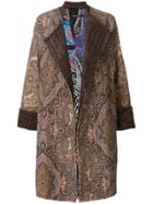Ermanno Gallamini Oversized Jacquard Coat - Brown