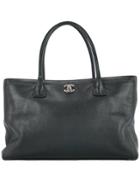 Chanel Vintage Cc Logos 2way Tote - Black