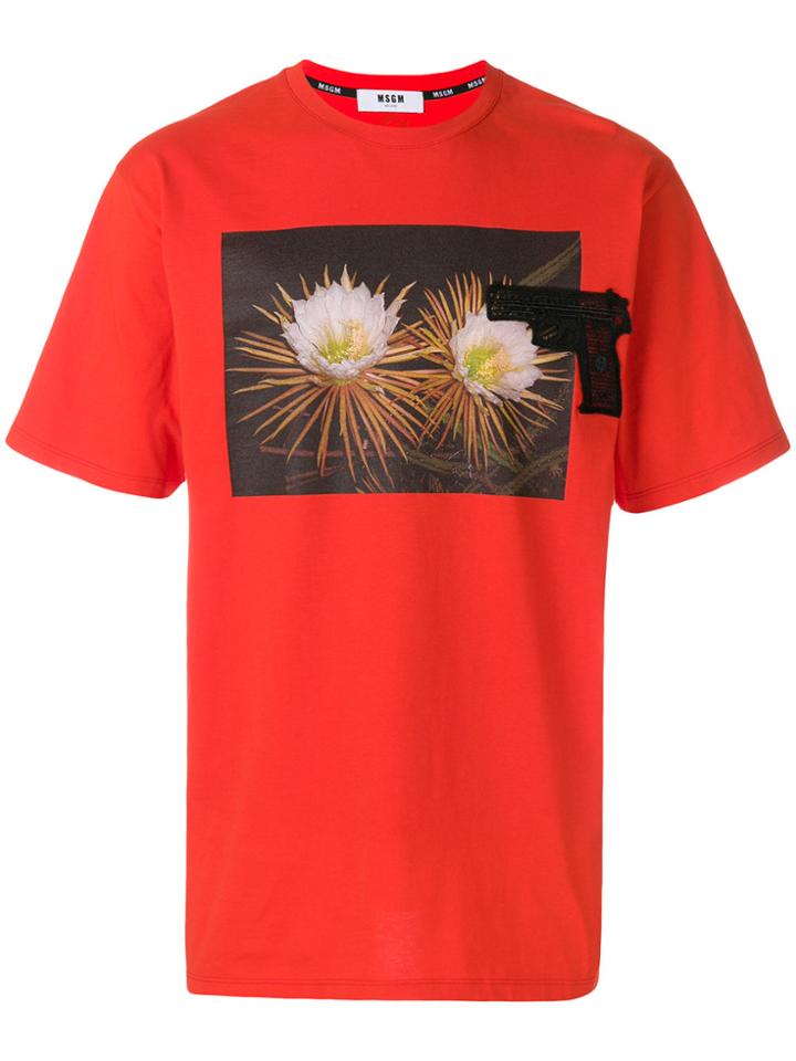 Msgm Photographic Print T-shirt - Yellow & Orange