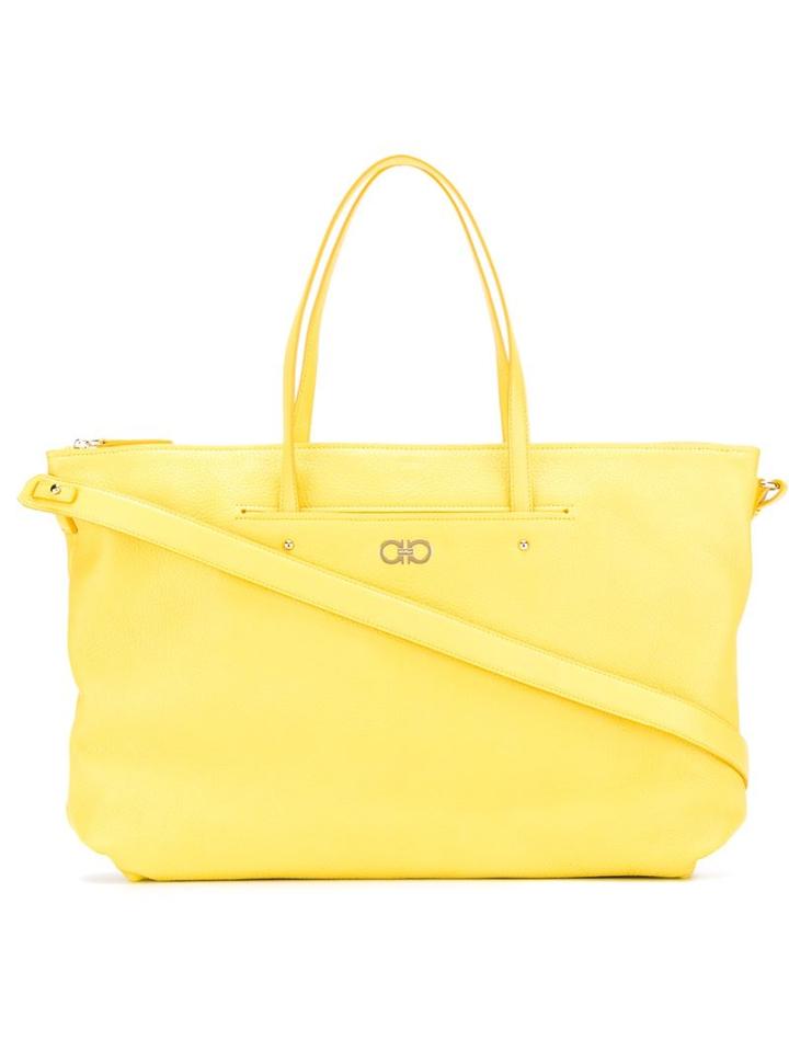 Salvatore Ferragamo Medium Origami Tote, Women's, Yellow/orange, Leather