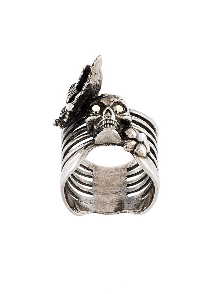 Alexander Mcqueen Butterlfy Skull Ring