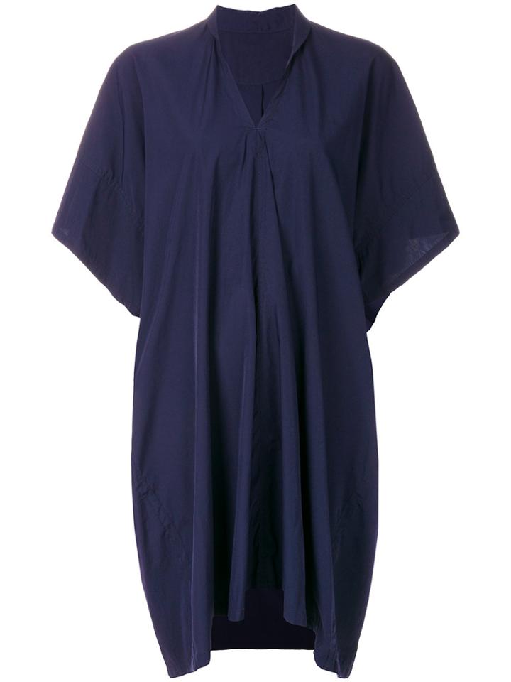 Y's Draped V-neck Dress - Blue