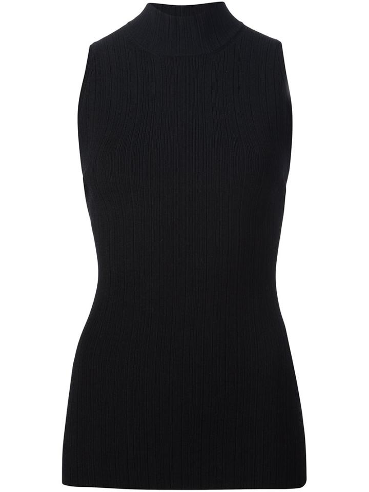 Proenza Schouler Lace-up Back Tank Top, Women's, Size: Small, Black, Viscose/polyester
