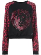 Versus Lion Print Sweatshirt, Women's, Size: Small, Black, Cotton/polyester