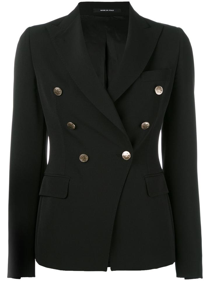 Tagliatore - Double Breasted Blazer - Women - Polyester/spandex/elastane - 40, Black, Polyester/spandex/elastane