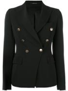 Tagliatore - Double Breasted Blazer - Women - Polyester/spandex/elastane - 40, Black, Polyester/spandex/elastane
