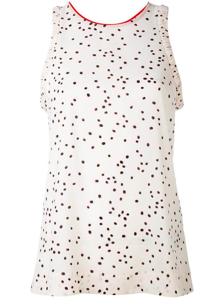 Ps By Paul Smith - Dot Print Top - Women - Silk/polyester/spandex/elastane - 38, Nude/neutrals, Silk/polyester/spandex/elastane